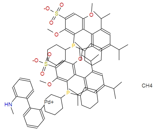 1599466-83-7；(2-二环己基膦-3,6-二甲氧基-2',4',6'-三异丙基-1,1'-联苯)(2'-甲基氨基-1,1'-联苯-2-基)甲磺酸钯(II)